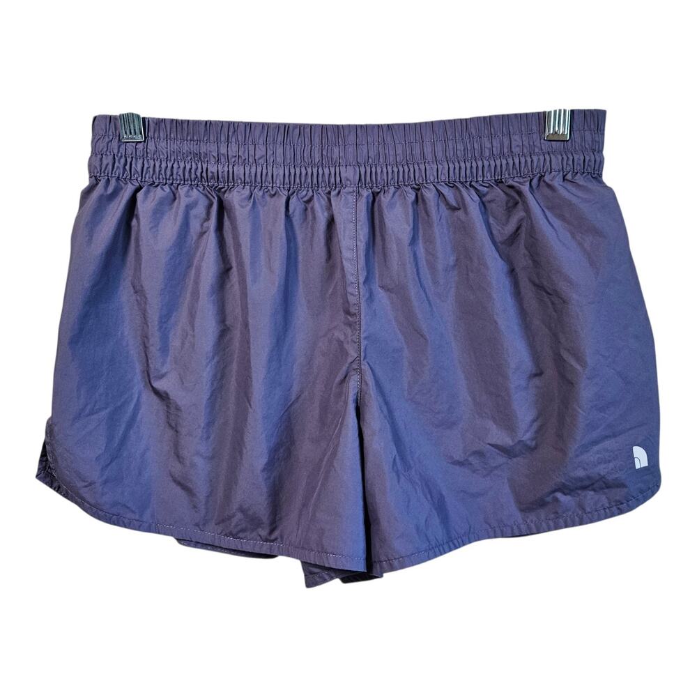 THE NORTH FACE Women's M Limitless Run Shorts Purple Zip Pocket Liner Brief
